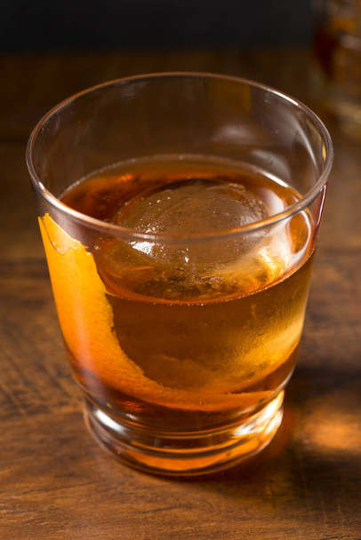 Boozy Refreshing Rye Whiskey Vieux Carre Cocktail with Orange and Vermouth - Photo, image
