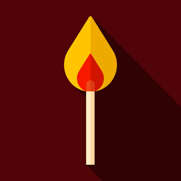 Égő gyufa vektor ikon. Grill és grill grill felirat. Grafikus szimbólum főzés webhely és alkalmazások design, logó, app, UI - Vektor, kép