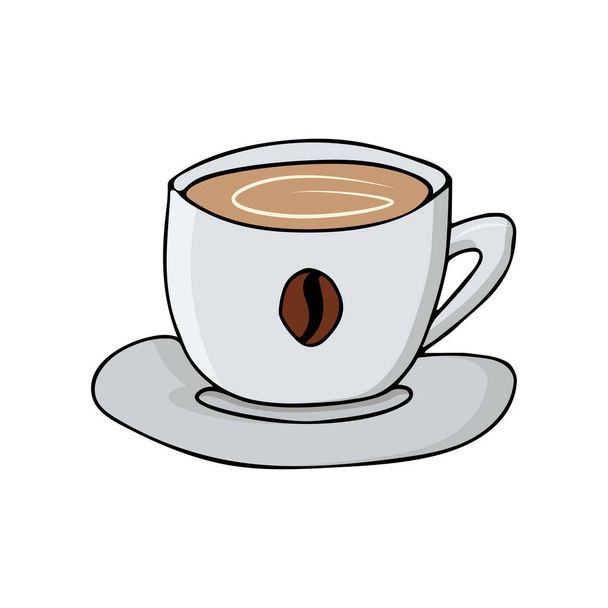 Barevná ikona šálku kávy ve vektoru. Plochý šálek kávy ilustrace ve vektoru. - Vektor, obrázek