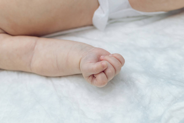Baby hand, closeup shot. Child hand, newborn. - Photo, Image