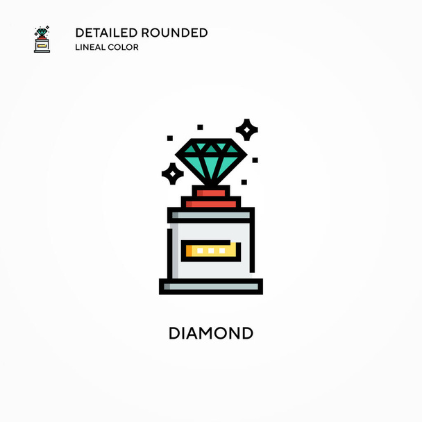 Diamond vector icon. Modern vector illustration concepts. Easy to edit and customize. - Vector, Image