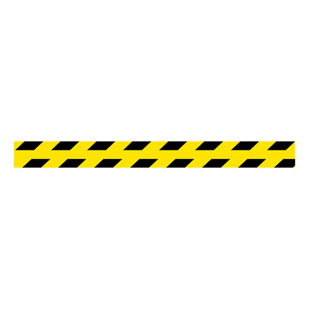Gelber und schwarzer Warnstreifensymbol. Barrikadenbau. Warnung der Polizei und Warnstreifen. Vektor-Illustration isoliert auf weißem Hintergrund - Vektor, Bild