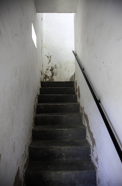 Alley with stairs interior, construction and architecture, deteriorated - Photo, Image