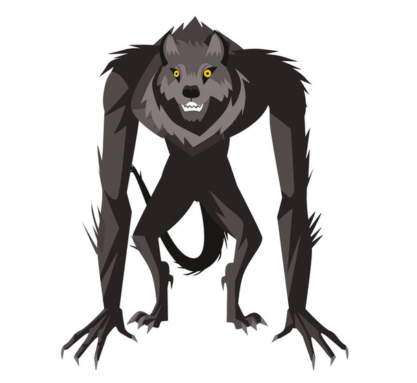 monstro faminto louco chupacabras criatura - Vetor, Imagem