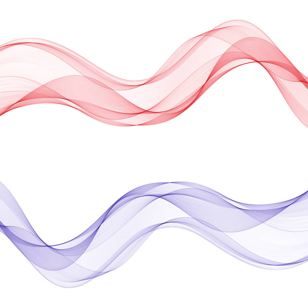 Набір кольорових прекрасних хвиль. Абстрактне тло. Реклама. Банер - Вектор, зображення
