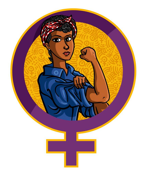 Feminist Afrikalı kadın işareti - Vektör, Görsel