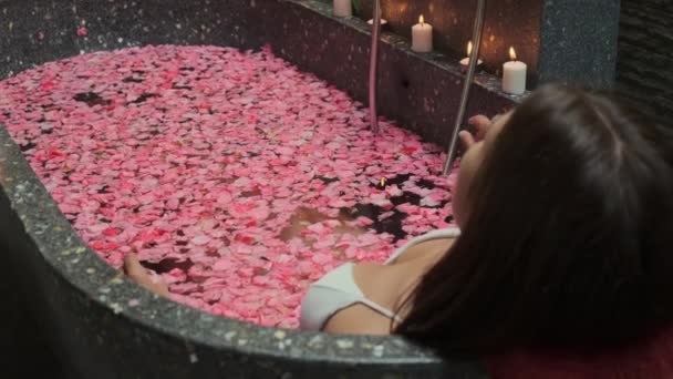 Spa treatment with flower bath - Footage, Video