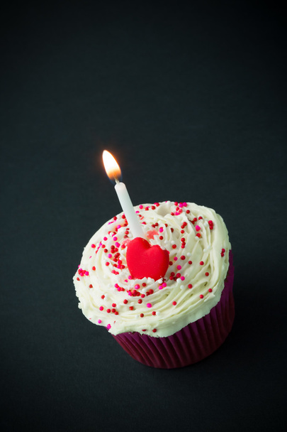 sweet little birthday cake with candles - Photo, Image
