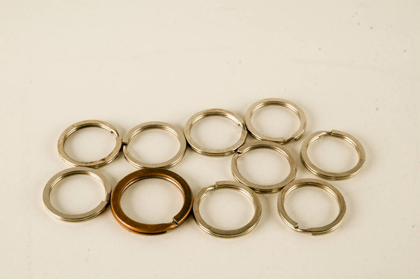 Close-up of key rings Object on a White Background - Photo, Image