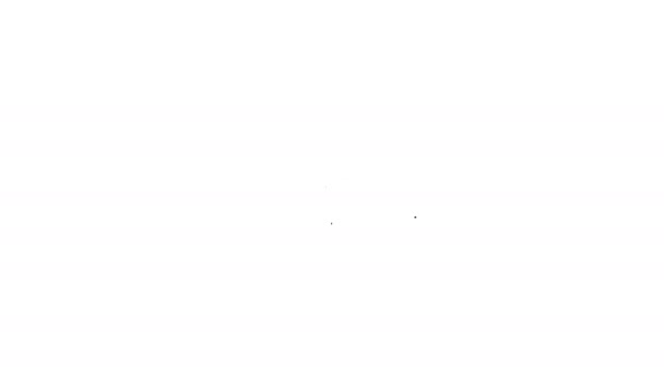 Czarna linia Tarcza chroniąca przed wirusem, zarazkami i ikoną bakterii izolowaną na białym tle. Koncepcja układu odpornościowego. Wirus Corona 2019-nCoV. 4K Animacja graficzna ruchu wideo - Materiał filmowy, wideo