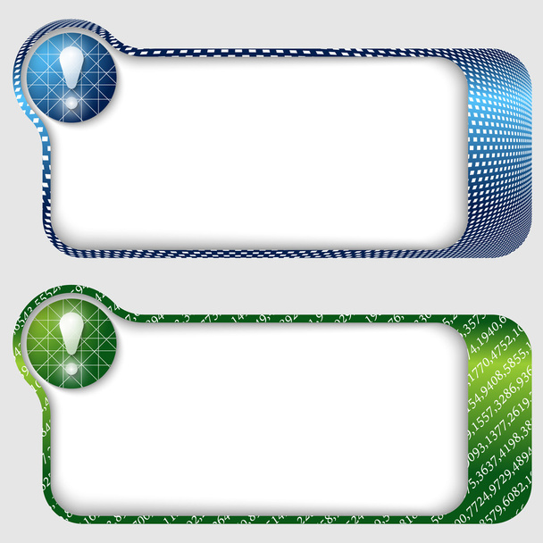 set of two abstract text frames with exclamation mark - Διάνυσμα, εικόνα