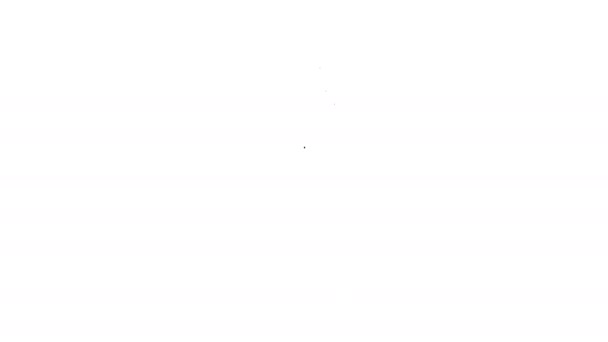 Zwarte lijn spuitbus voor haarlak, deodorant, anti-transpirant pictogram geïsoleerd op witte achtergrond. 4K Video motion grafische animatie - Video