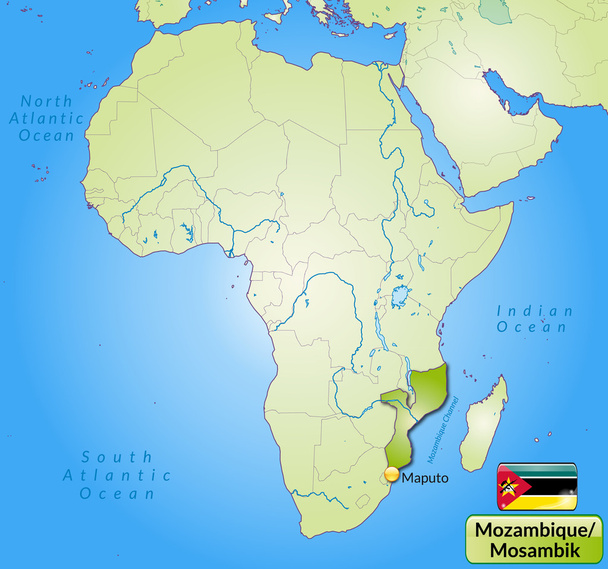 Karte von Mosambik - Vektor, Bild