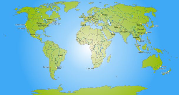 mapa del mundo - Vector, Imagen