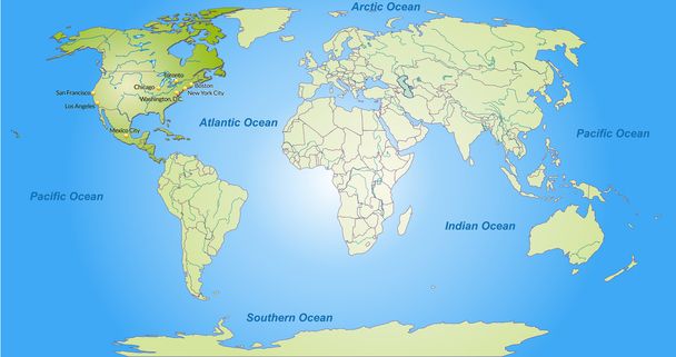 Карта Північної Америки
 - Вектор, зображення
