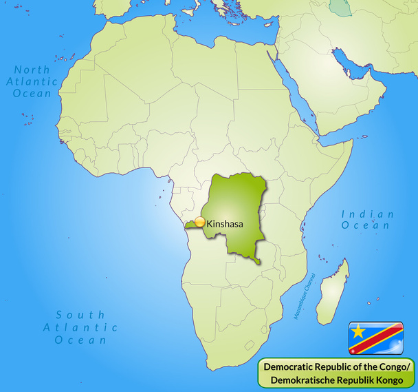 Demokratik Kongo Cumhuriyeti Haritası - Vektör, Görsel