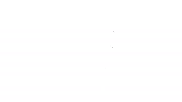Línea negra Taza de café para ir icono aislado sobre fondo blanco. Animación gráfica de vídeo 4K - Imágenes, Vídeo