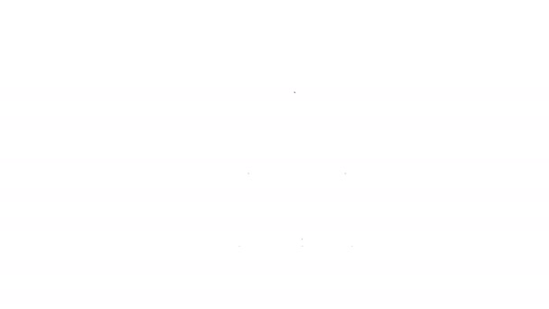 Czarna linia ikona Binder wyizolowana na białym tle. Spinacz do papieru. 4K Animacja graficzna ruchu wideo - Materiał filmowy, wideo