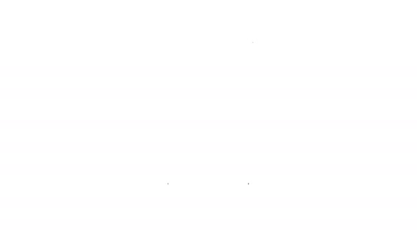 Linea nera Forbici icona isolata su sfondo bianco. Segno strumento di taglio. Animazione grafica 4K Video motion - Filmati, video