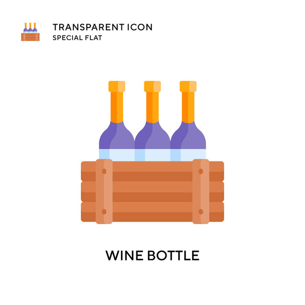 Icona vettore bottiglia di vino. Illustrazione in stile piatto. Vettore EPS 10. - Vettoriali, immagini
