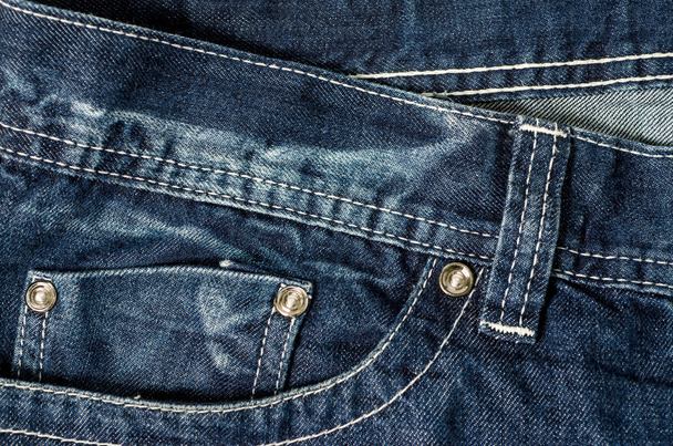 Denim Pocket Primer plano: textura fondo de jeans y bolsillos
 - Foto, Imagen