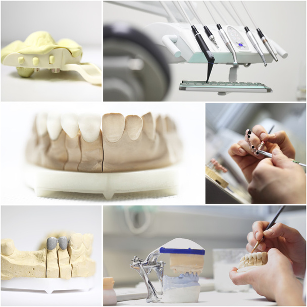 dental dentist objects collage - Photo, Image