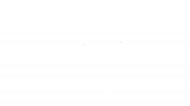 Czarna linia Ikona pantofelka izolowana na białym tle. Znak japonki. 4K Animacja graficzna ruchu wideo - Materiał filmowy, wideo