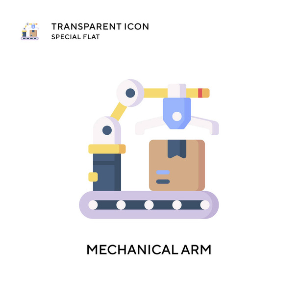 Mechanical arm vector icon. Flat style illustration. EPS 10 vector. - Vector, Image