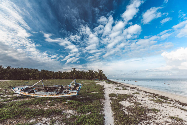 A boat sitting on top of a sandy beach - Photo, image
