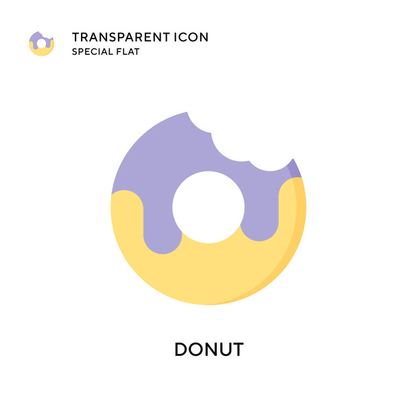 Donut vector icon. Flat style illustration. EPS 10 vector. - Vector, Image