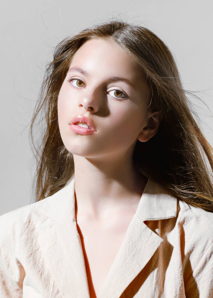 portrait of young model girl in studio - 写真・画像