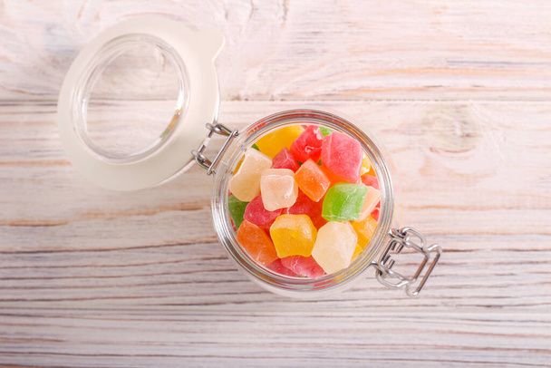 Mix of colorful confections in a jar - Photo, image