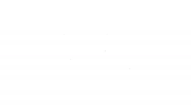 Zwarte lijn Waterdruppel pictogram geïsoleerd op witte achtergrond. 4K Video motion grafische animatie - Video