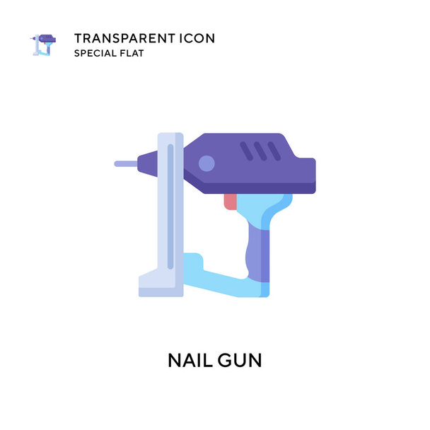Nail gun vector icon. Flat style illustration. EPS 10 vector. - Vector, Image