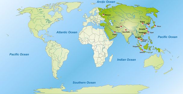 Map of Asia - Vector, Image