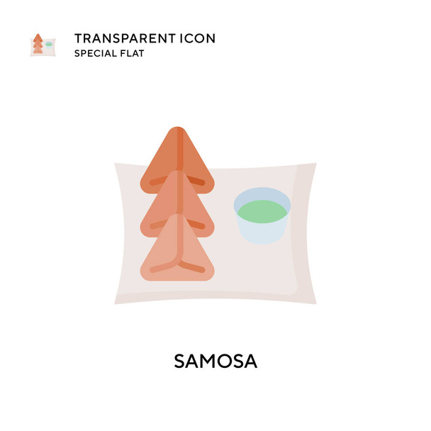 Icona del vettore Samosa. Illustrazione in stile piatto. Vettore EPS 10. - Vettoriali, immagini