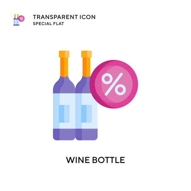 Wine bottle vector icon. Flat style illustration. EPS 10 vector. - Vector, Image