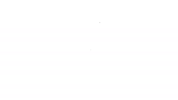 Černá čára Lízátko ikona izolované na bílém pozadí. Jídlo, výborný symbol. Grafická animace pohybu videa 4K - Záběry, video