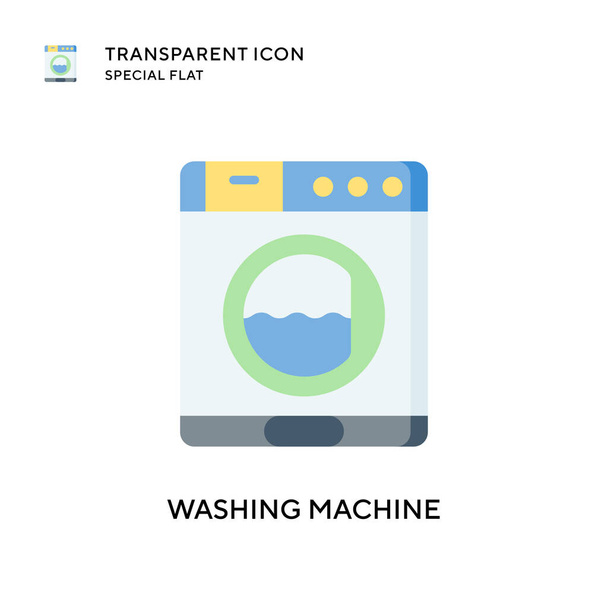 Washing machine vector icon. Flat style illustration. EPS 10 vector. - Vector, Image