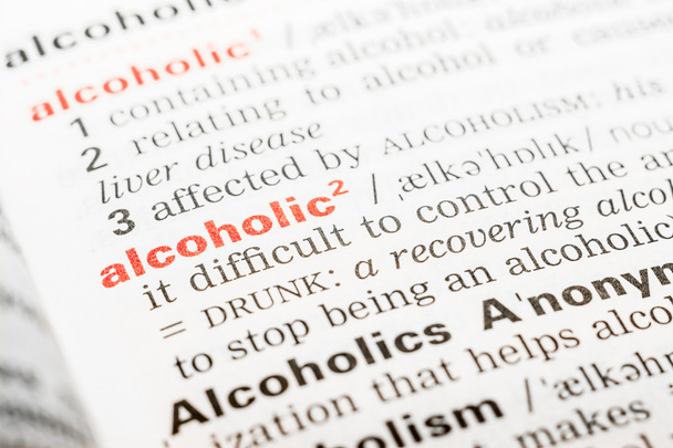 alkoholické slovo definice v slovníku - Fotografie, Obrázek