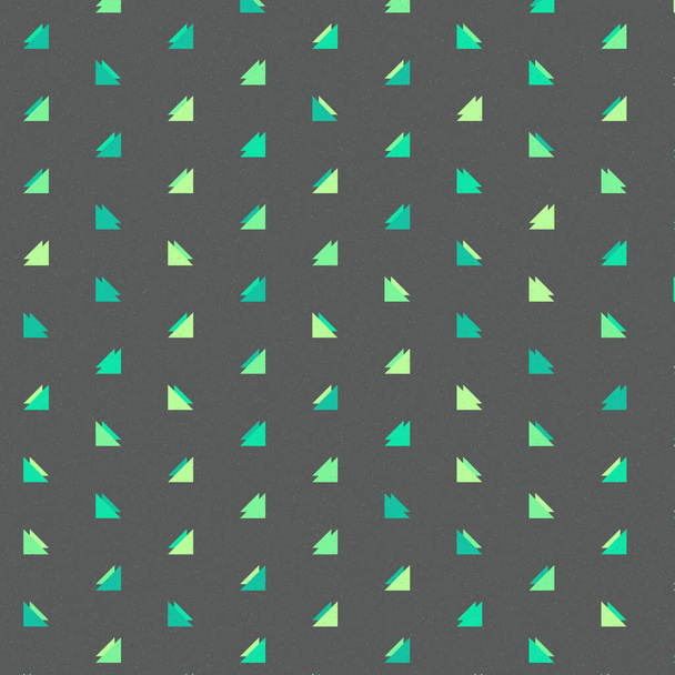 Randomly located abstract native looking figures made of colorful triangles. Template for wallpaper or textile on plain background  - Vector, Image