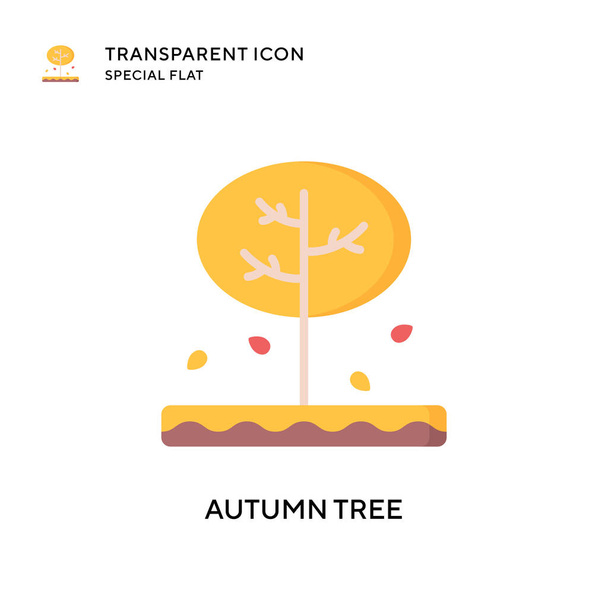 Autumn tree vector icon. Flat style illustration. EPS 10 vector. - Vector, Image