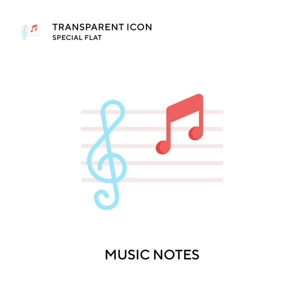 Notes de musique icône vectorielle. Illustration style plat. Vecteur EPS 10. - Vecteur, image