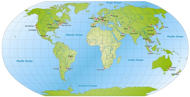 Dünya haritası - Vektör, Görsel
