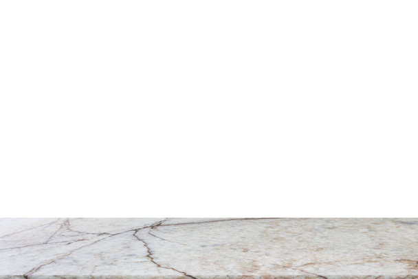 Witte marmeren tafelblad geïsoleerd op witte achtergrond - Foto, afbeelding