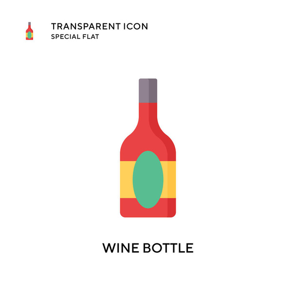 Wine bottle vector icon. Flat style illustration. EPS 10 vector. - Vector, Image