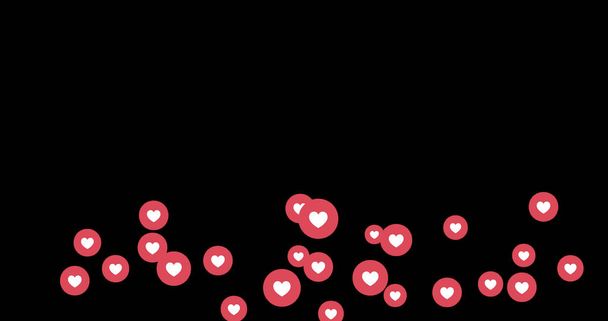 Social Media Live-Stil animiertes Herz auf grünem Bildschirm Alpha-Kanal - Foto, Bild