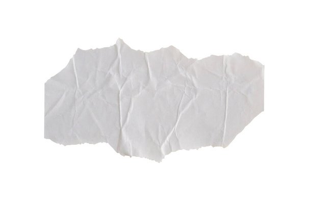 白い背景にクリッピングパスで隔離された空白の白い紙のステッカーラベル - 写真・画像