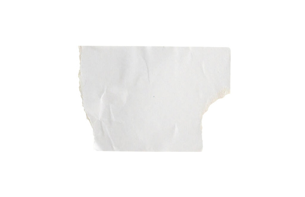 Etichetta adesiva carta bianca bianca isolata su sfondo bianco con percorso di ritaglio - Foto, immagini
