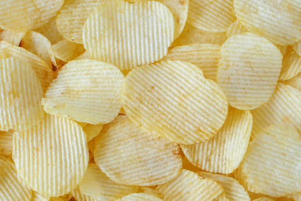 chrupiące chipsy ziemniaczane snack tekstury tła - Zdjęcie, obraz